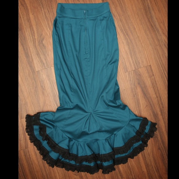 Pinup girl Teal skirt - Picture 2 of 3